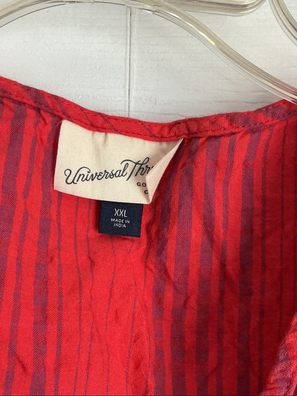 Universal Thread Red Striped Ruffle Crop Top - Picture 2 of 2